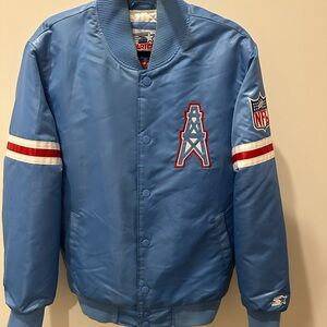 Houston Oilers Starter Jacket Satin Homage NFL Campbell Warren Moon sz L